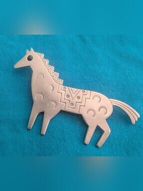 Vintage 1988 Pin/Brooch JJ Jonette Silvertone Horse EUC